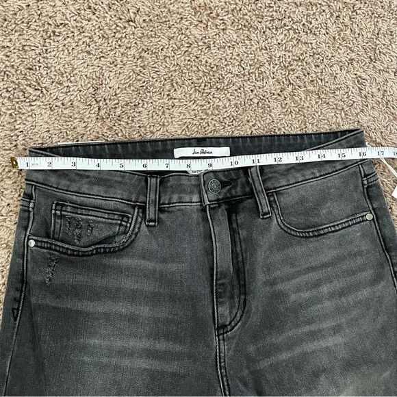Sam Edelman Black Distressed Straight Leg High Rise Denim Jeans SZ 10/30 BNWT - Picture 7 of 16